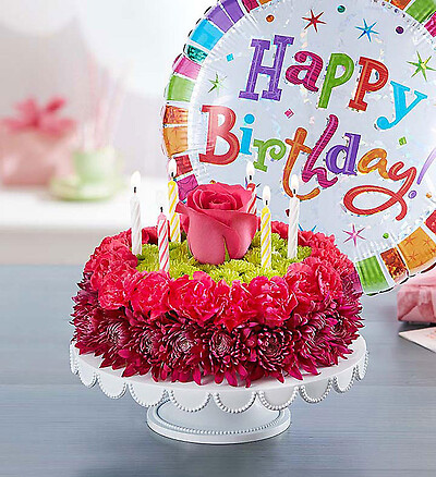 Birthday Wishes Flower Cake&amp;trade; Purple