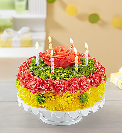 Birthday Wishes Flower Cake&amp;trade; Yellow